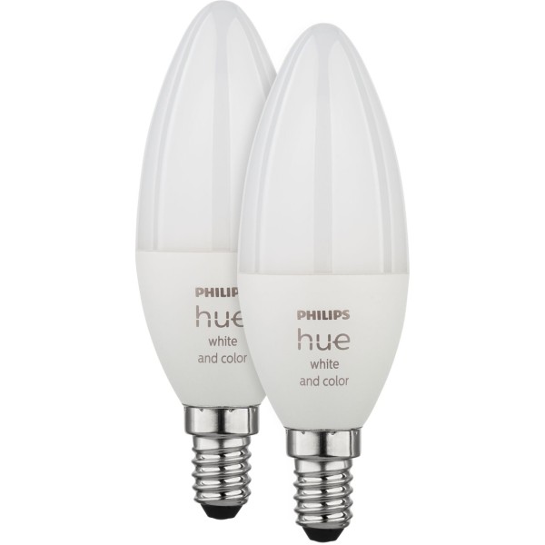 Hue LED Lampe E14 2er Set 5,3W 320lm White Color Amb.